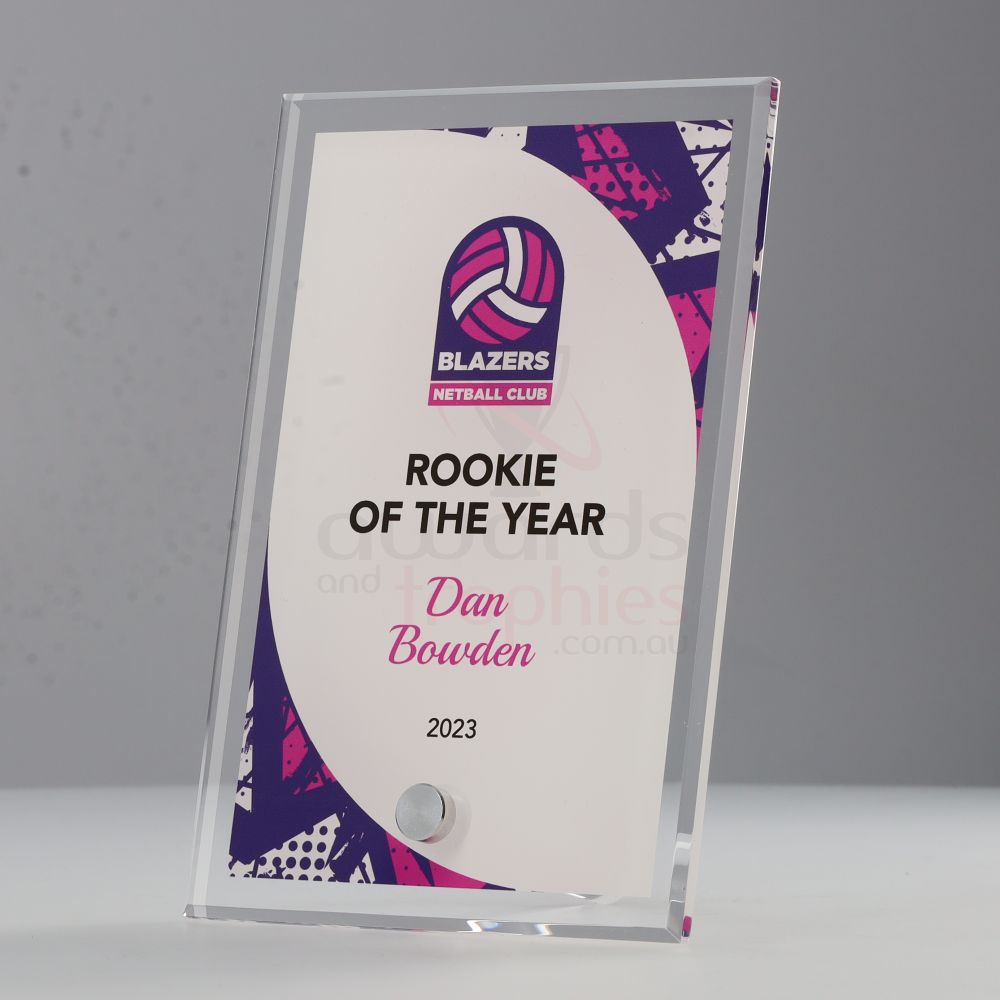 Netball Team Colours Plaque V2 150mm